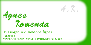 agnes komenda business card