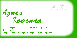 agnes komenda business card